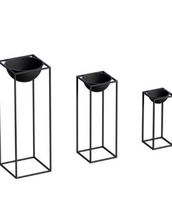 Nordvärk Ged-019 Blomsterstander Sort Metal  Sæt Med