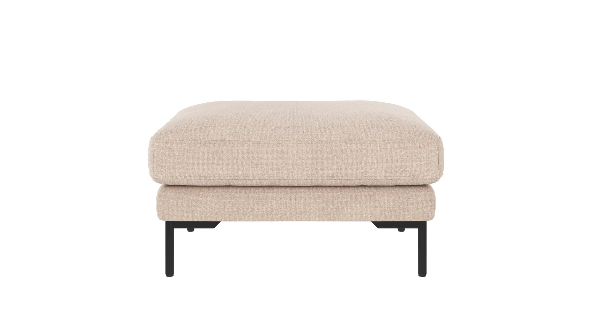 Rowico Corwin Fodskammel  Rektangulær Lys Beige Polyester Stof Og Sort Metal  84x64