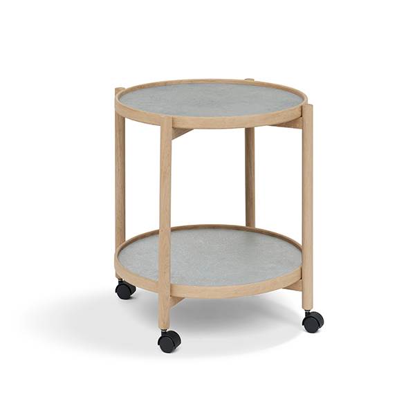 Thomsen Furniture James Bakkebord Eg Stenlook Mørk Grå Granit Grå Sten ø50 Cm