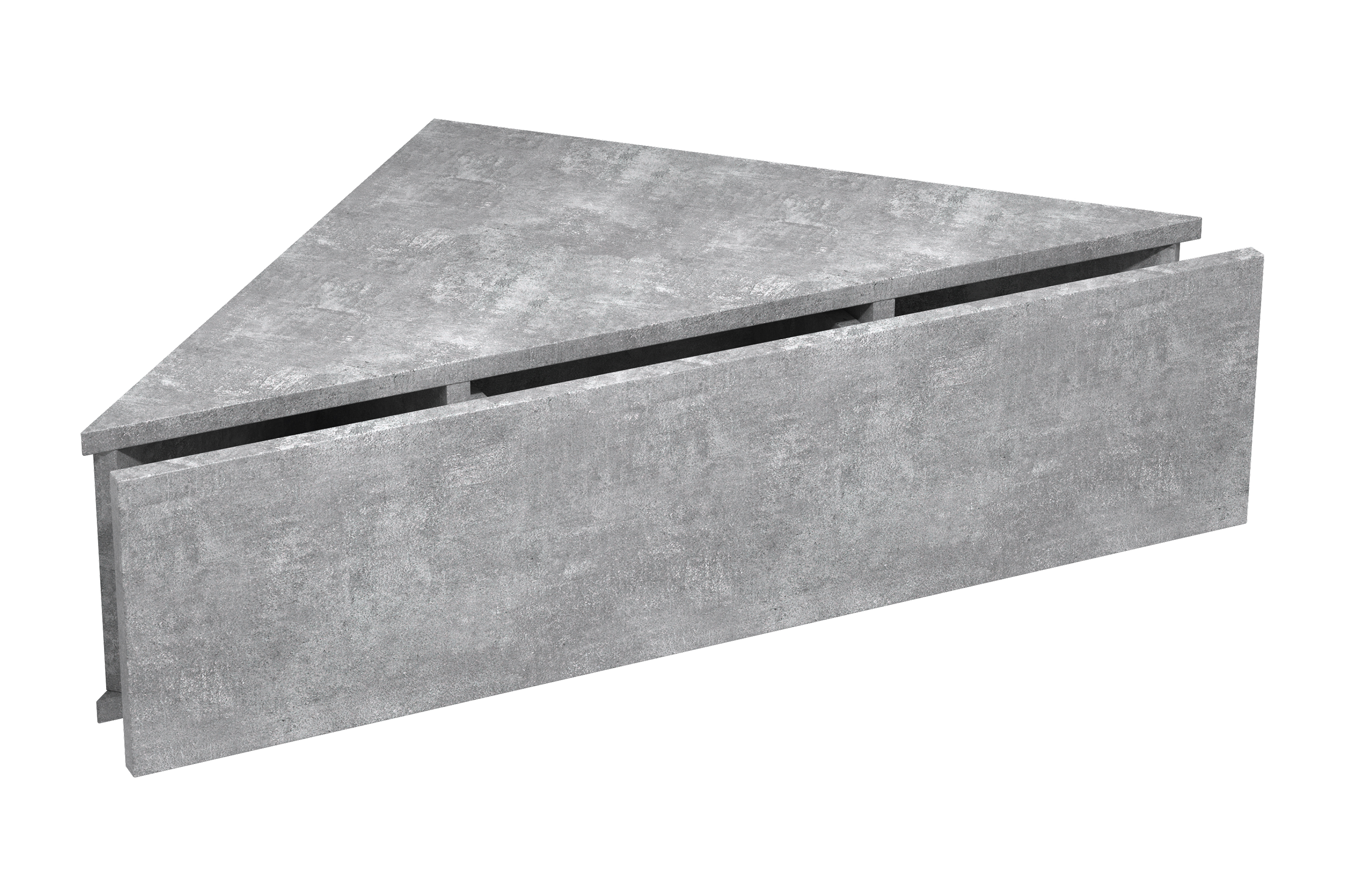 Vcm Nordic Usal   Hjørne Væghylde       Skuffe Beton Grå Træ  60x42