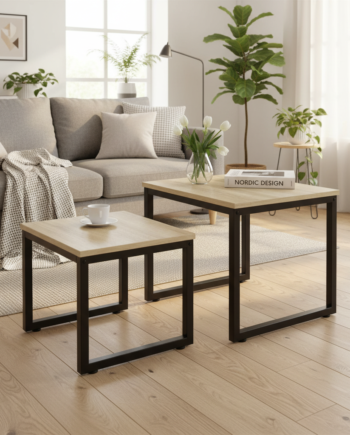 Sofaborde Med Naturfarvede Bordplader  50x50x50cm