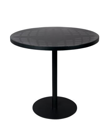 Zuiver Albert Bistro Havebord  Rund Glas Og Sort Aluminium  ø80