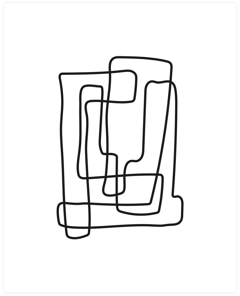 Abstrakt Linjeprint Vægdekoration Woood Exclusive Lines H45 5xb35 Cm