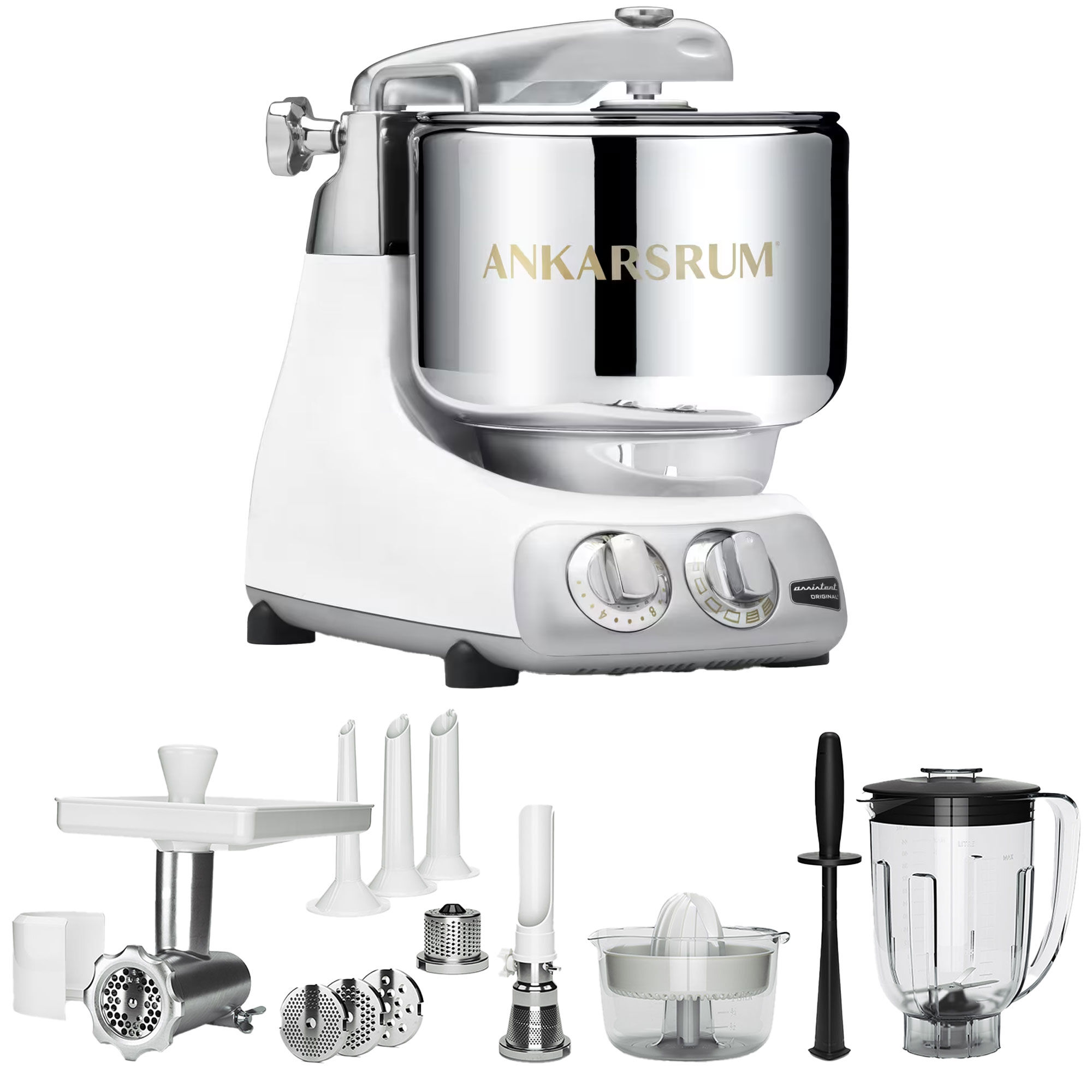Ankarsrum Akm 6230 Køkkenmaskine Deluxe Pakke Blank Hvid