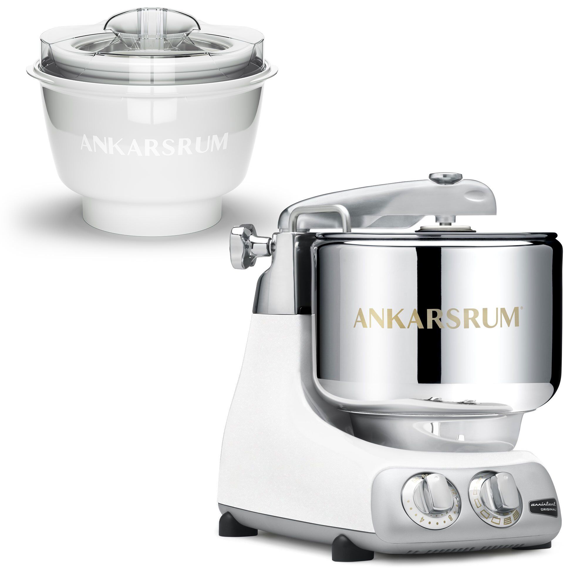 Ankarsrum Akm 6230 Røremaskine Med Ismaskine Glossy White