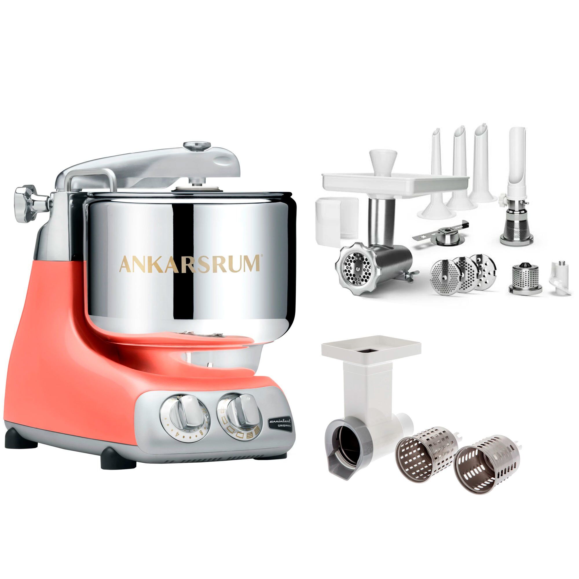 Ankarsrum Assistent Røremaskine Large Tilbehørspakke Coral Crush
