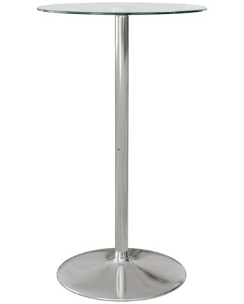 Barbord  Rundt Bord  Hærdet Glasplade  Moderne Design  60   60   102 Cm  Sølv