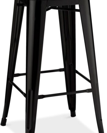 Barstol Barkrakk Raymond   Hallmark Islay Sort Lakeret Stål H76 ø43  Kompakt Industrielt Design