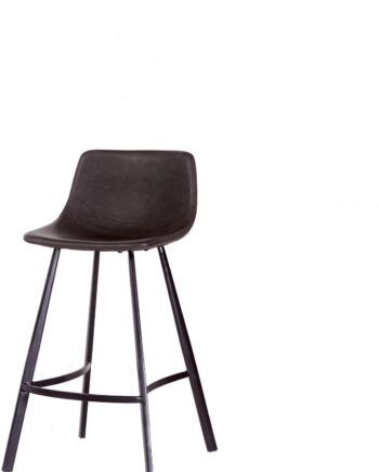 Barstol Nordique Design Yukon   Grå Vintage Pu Kunstlæder  Sorte Metalben  H90ã B43   Cm