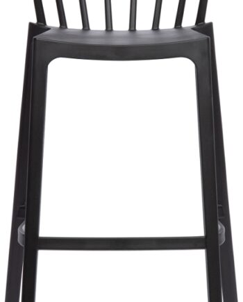 Barstol Woood Bliss Sort Polypropylen Til Indendørs Og Udendørs Brug Stabelbar Robust Minimalistisk Design 103 Cm Høj