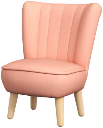 Børnelænestol  Fløjlslook  Til  -  år  Op Til 45 Kg  Træramme  44   45   56   Cm  Lyserød
