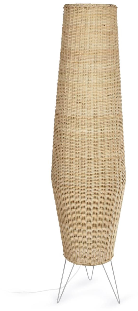 Bord- Og Gulvlampe Kave Home Kamaria Natur Rattan H120 B32 Cm Metal Stel Rustik Kolonial