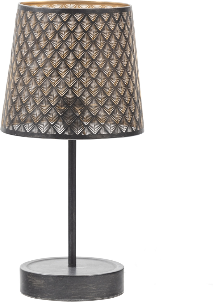 Bordlampe Woood Exclusive Kars Jern Art Deco Sort Ydre Antik Messing Indre H56ã B28ã D28 Cm E27