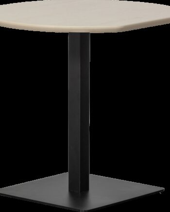 Cafébord Woood Tablo   Egetræ Bordplade Grå Lak  Sort Pulverlakeret Metalstel  H74 Cm  Bordplade 79x73 Cm  Fsc Mix