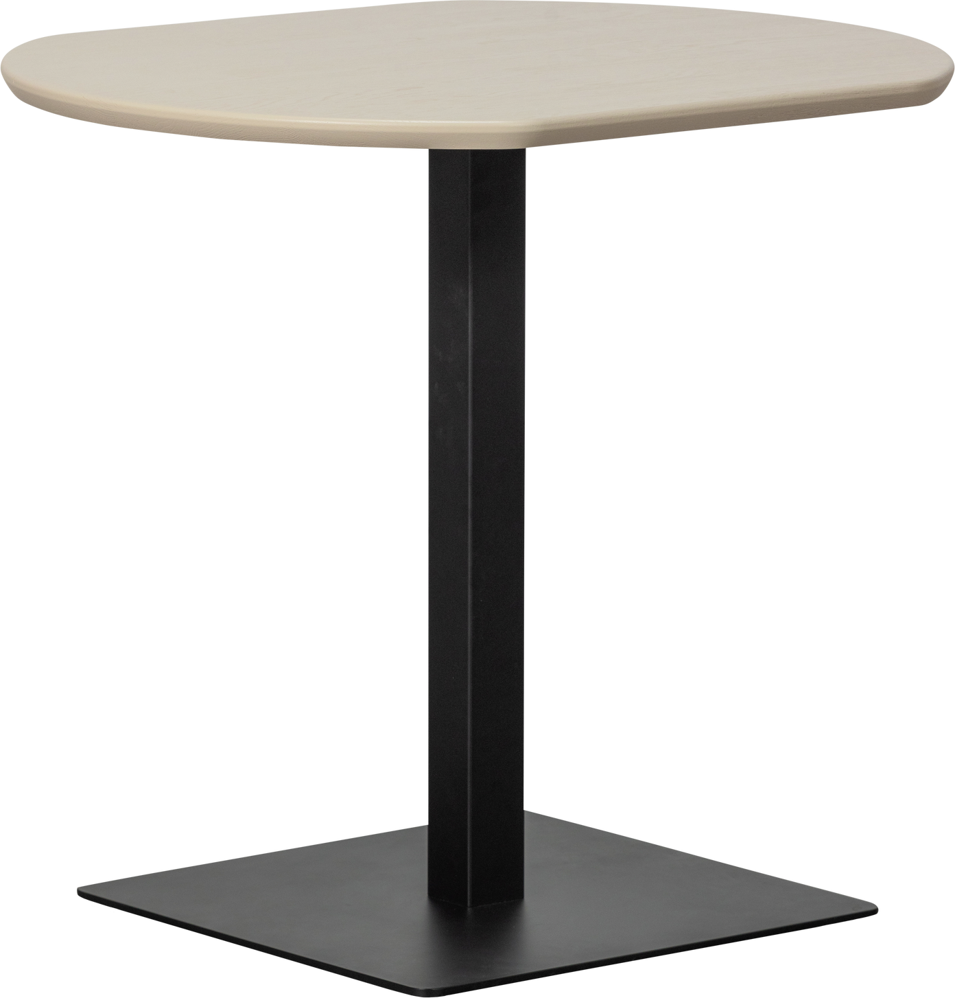Cafébord Woood Tablo Mellemstykke Til Bistro Bordplade Fsc Mix-eg Med Grå Lak Sort Pulverlakeret Metalstel 67x79x74 Cm