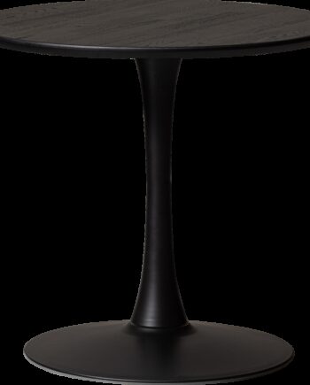 Cafébord Woood Tablo ø80   H74 Cm Egetræ Bordplade  Sort Metalstel  Fsc Mix
