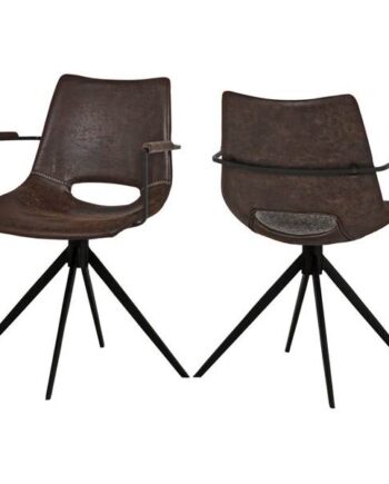 Cayman Spisebordsstol Med Drejefunktion Og Armlæn Topper Dark Brown