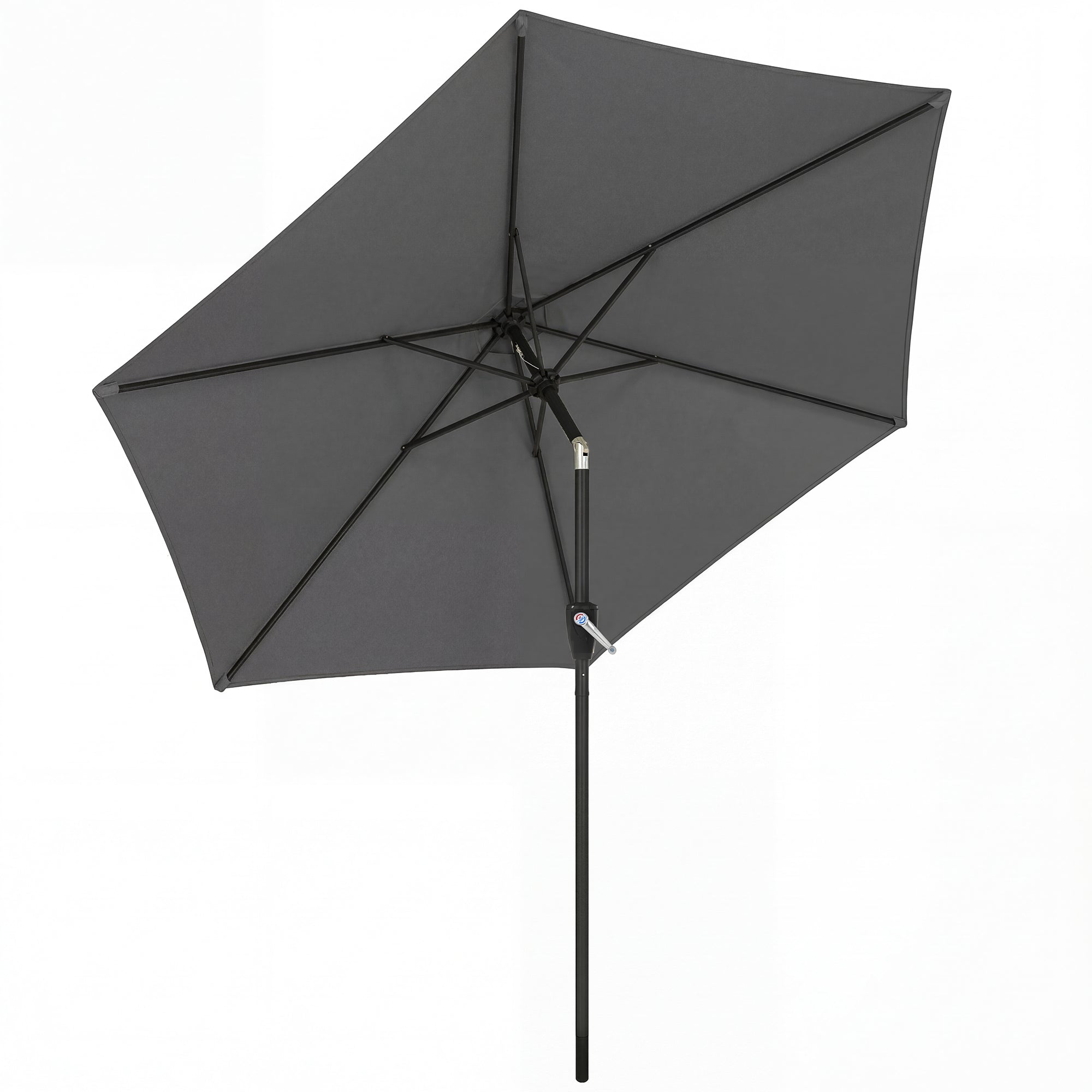 270 Cm Vipbar Parasol Balkonparasol Med Håndsving Uv 50 Haveparasol Mørkegrå