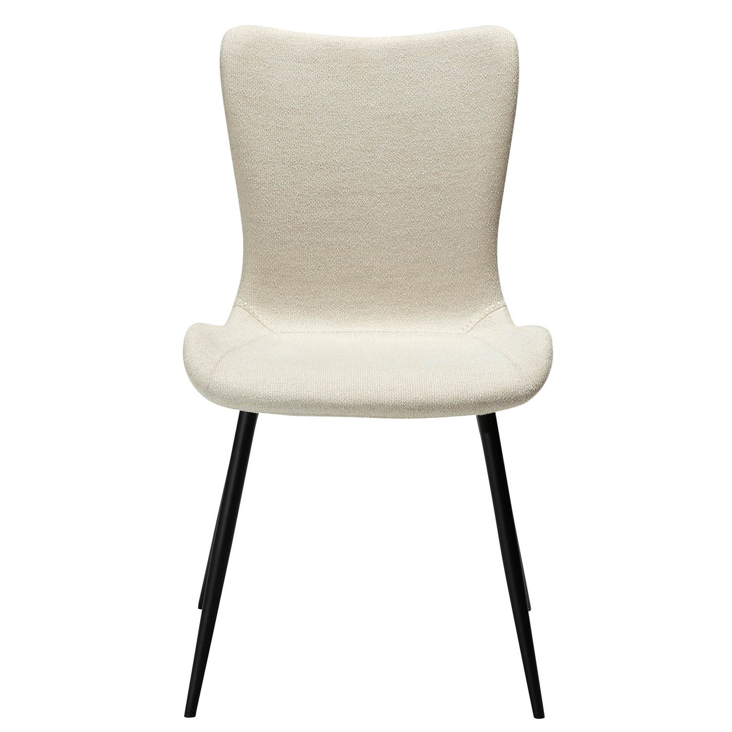 Dan-form Medusa Spisebordsstol Beige Bouclé Stof Og Sort Stål