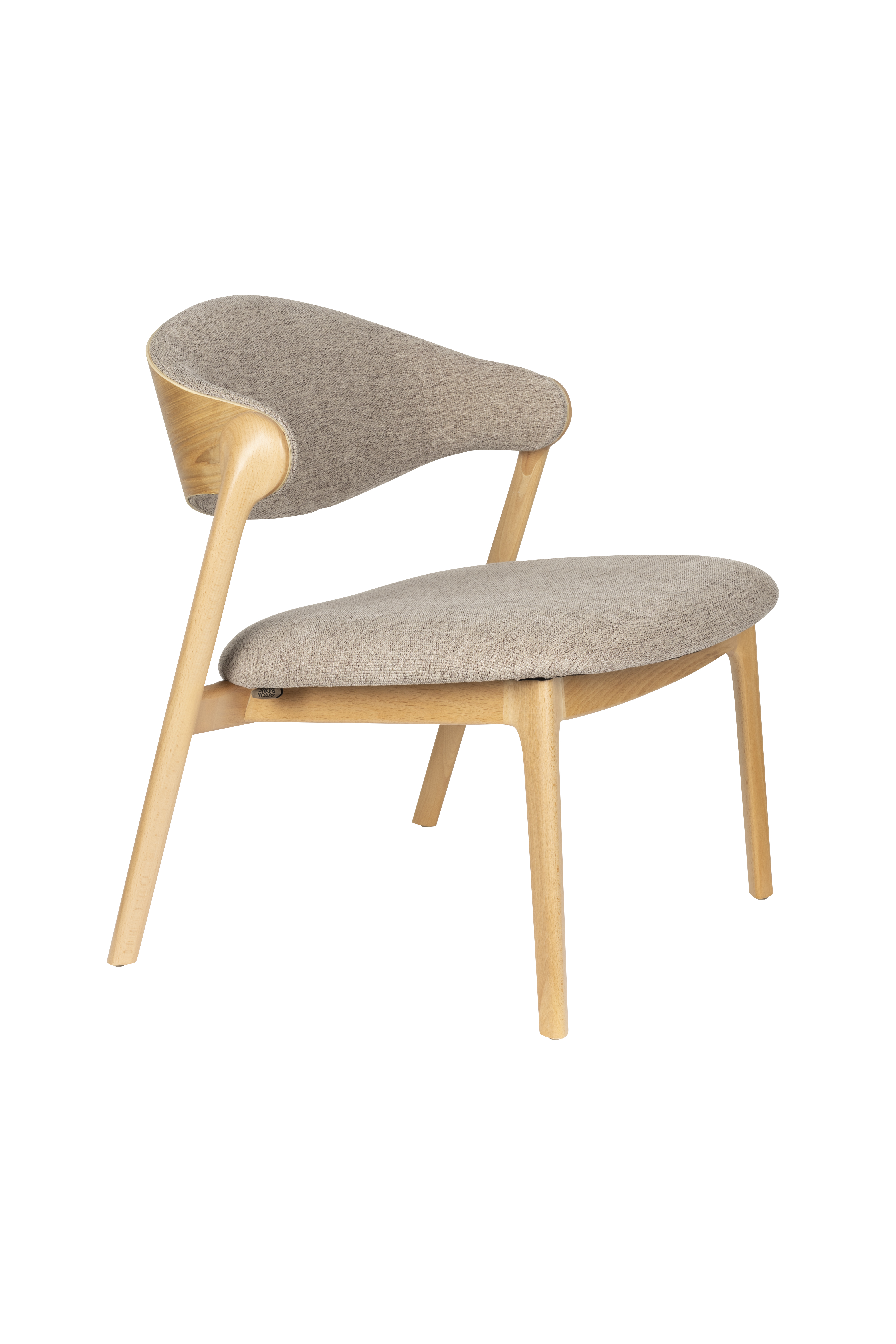 Dutchbone Babington Loungestol Beige Stof Og Natur Bøgetræ