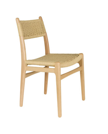 Dutchbone Cecile Spisebordsstol Beige Reb Og Natur Bøgetræ