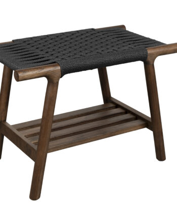 Dutchbone Kintaro Skammel       Hylde Reb Og Valnøddefarvet Egetræ  60x35