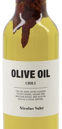 Extra Virgin Olivenolie Nicolas Vahé Olive Chilli   Gourmetolie   Glasflaske