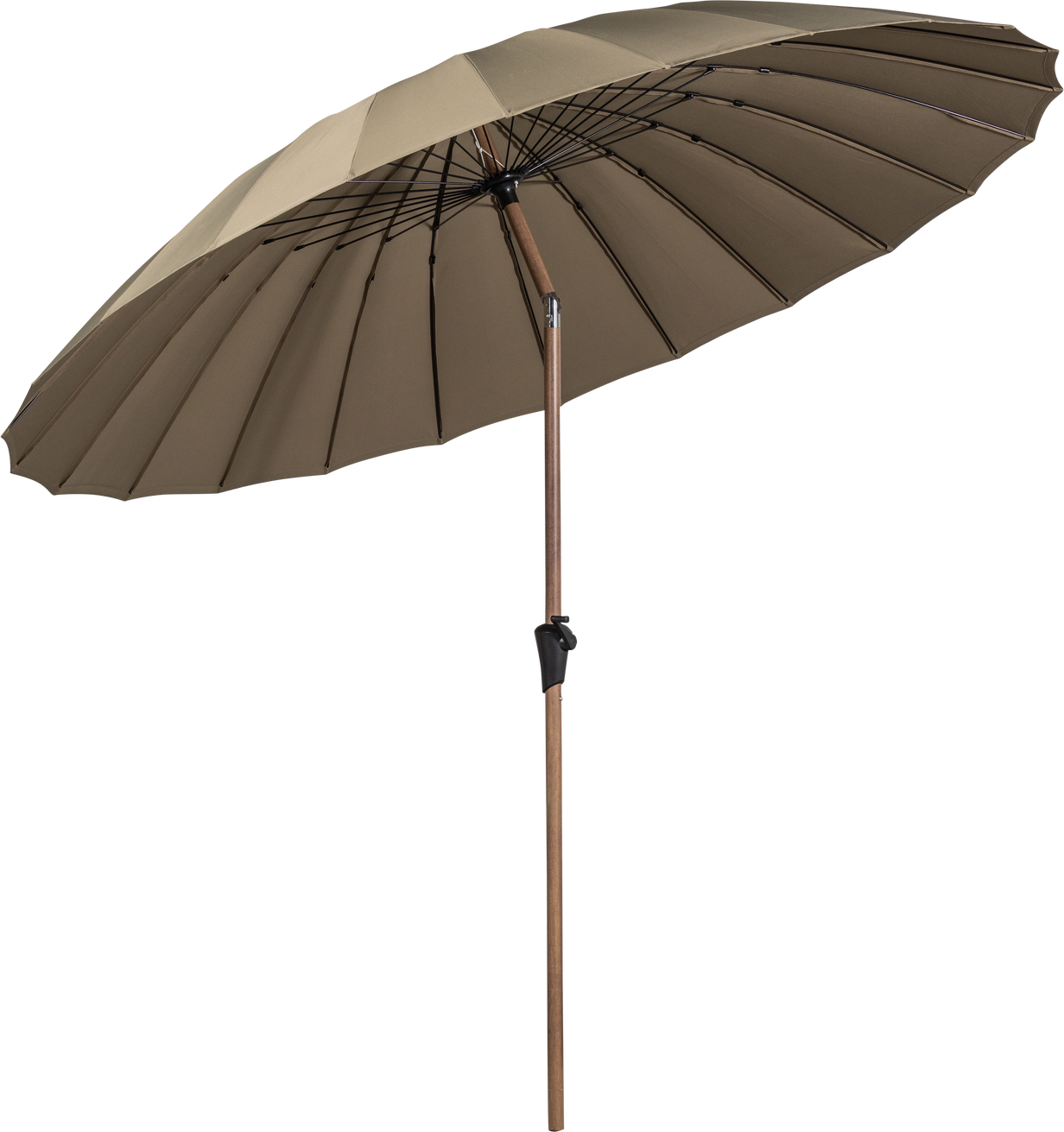 Fritstående Parasol Woood Collection 280ã 280 Cm Sand Grøn Polyester Med Aluminiumsramme Trælook