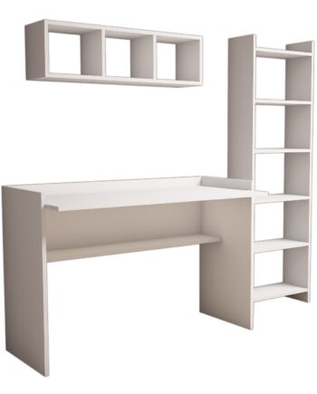 Funzi Living Hera Skrivebord     Bogreol Og Væghylde Hvid Melamin  118x58