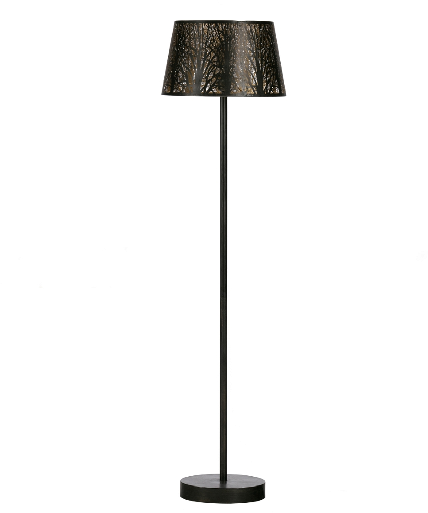 Gulvlampe Woood Exclusive Keto Antik Sort Messing Jern H161 Cm Med E27-fatning