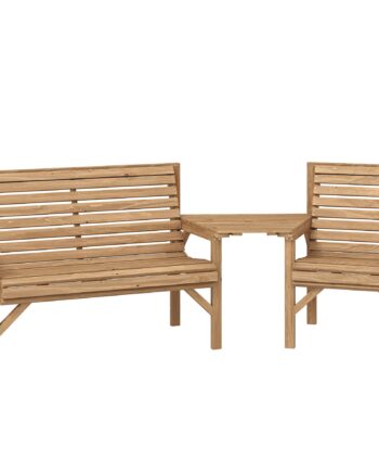 Havestole  Sæt Med    Balkonmøbelsæt Med Parasolhul  Havestol  Bænk  Aftageligt Bord 121x65x90 Cm Naturtræ