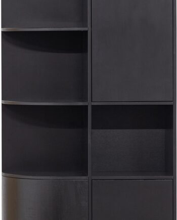 Highboard Højskab Woood Exclusive Finca Massivt Fyrretræ Sort Med Tryk-åbnesystem H210xb78xd40 Cm
