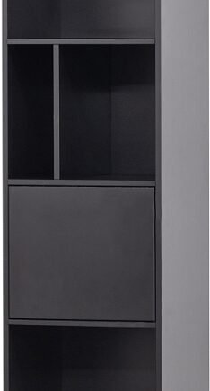 Highboard Højskab Woood Exclusive Finca Sort   Fyrretræ H210ã 40ã 40 Cm Med Tryk-for-at-åbne System