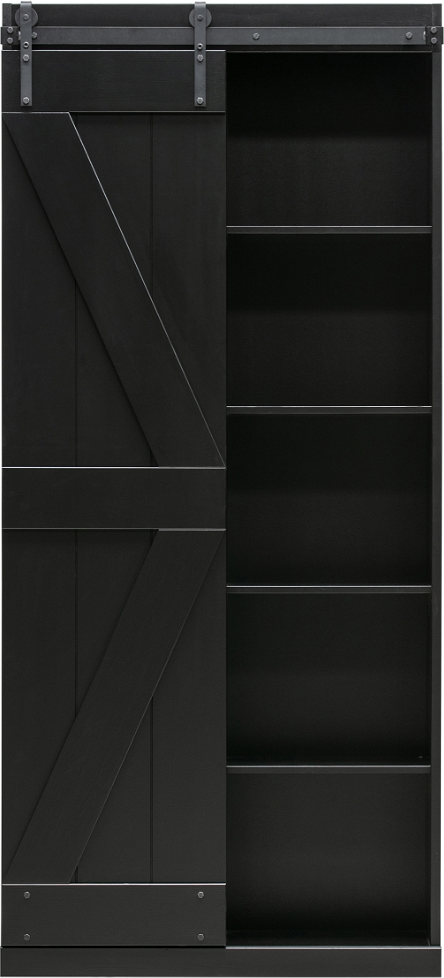 Highboard Woood Exclusive Harris Sort Fyrretræ Opbevaringsskab H200ã B100ã D37 Cm