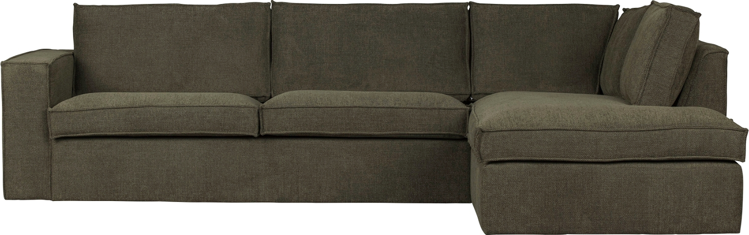 Hjørnesofa Højrevendt Woood Freddie Bouclé Polyester Mørkegrøn 283ã 197ã 90 Cm