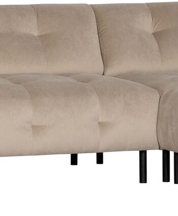 Hjørnesofa Woood Exclusive Lloyd Højrevendt Lysebrun Fløjl 77x267x205 Cm