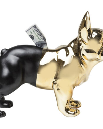 Kare Design Bulldog Sparebøsse Guld Og Sort Stentøj
