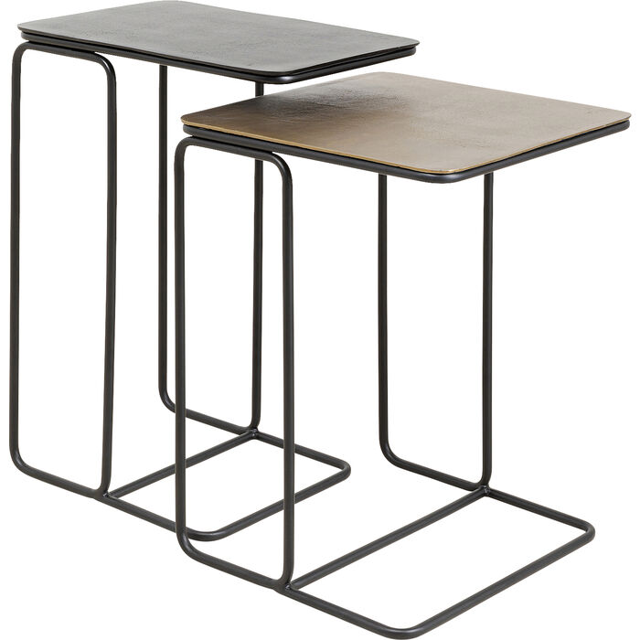 Kare Design Diego Sidebord Messing Bronze Aluminium Og Stål Sæt Af