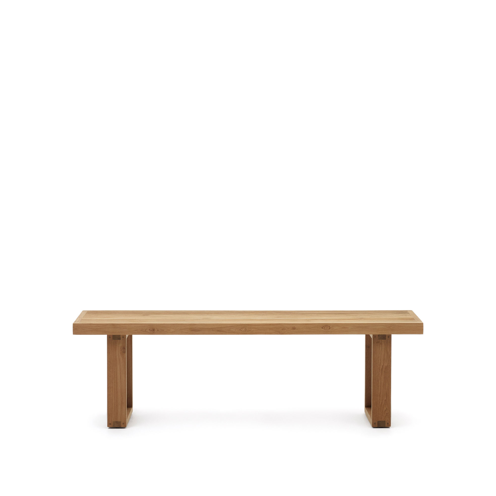 Kave Home Canadell Havebænk Rektangulær Natur Genbrugs Teaktræ 170x35