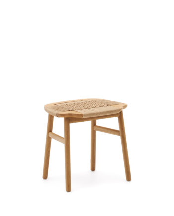 Kave Home Enit Taburet Beige Papirsnor Og Natur Egetræ   :43