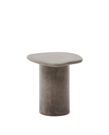 Kave Home Macarella Udendørs Lounge Sidebord  Organisk Grå Cement  48x47