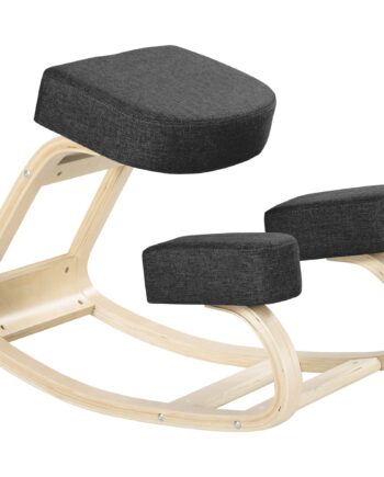 Knælestol  Ergonomisk Skammel  Polstret Skammel Til Sund Siddestilling  Birketræ  120 Kg Lasteevne  Sort