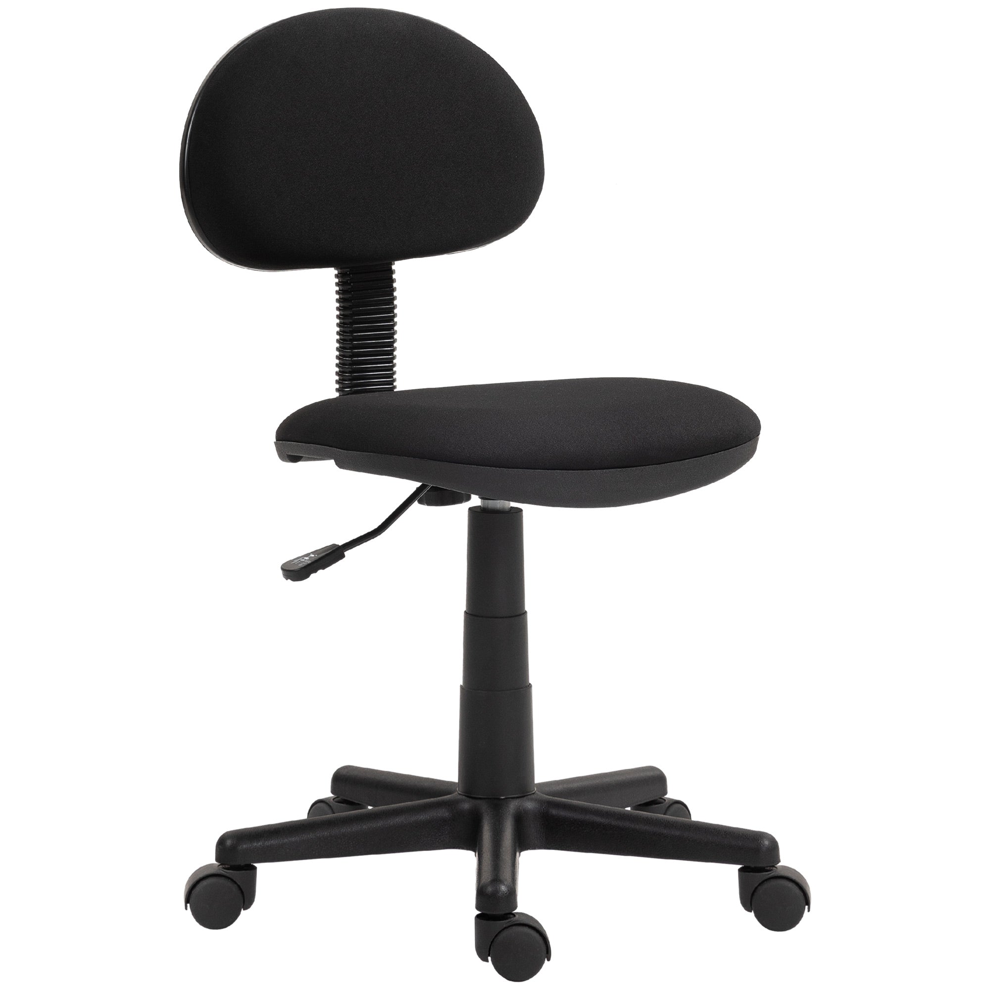 Kontorstol Armløs Design Lav Ryg Rullende Drejelig Sort