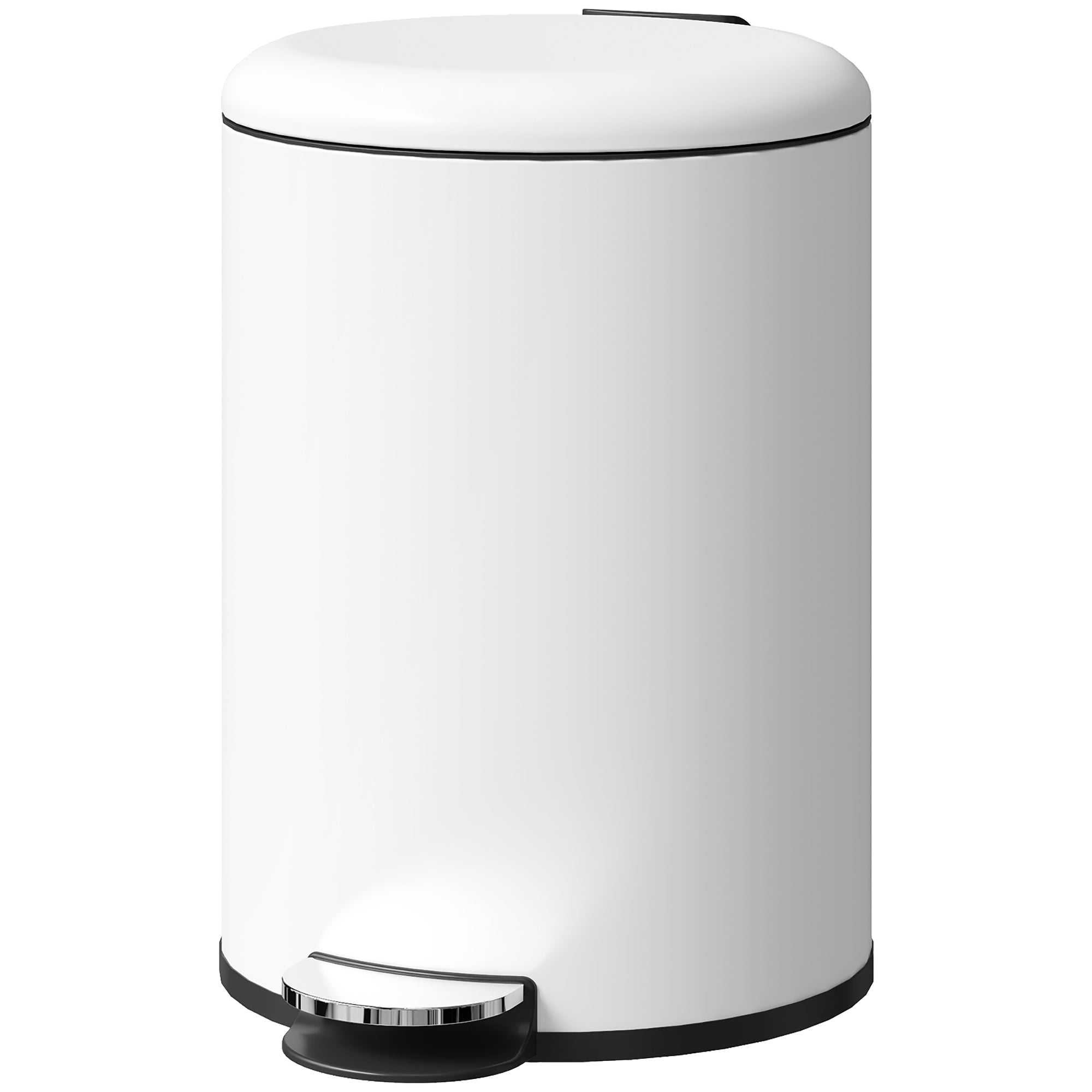 20l Skraldespand Med Pedal Indvendig Spand Fingeraftrykssikker Lydløs Lukning Cremehvid