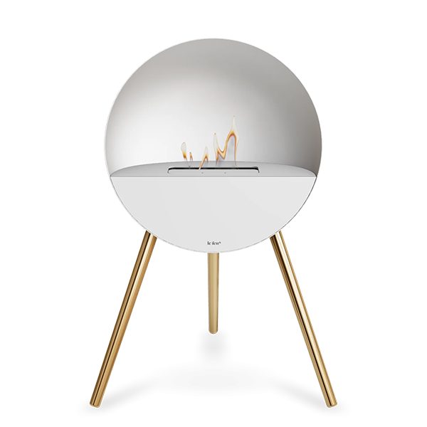 Le Feu Eye Bioethanolpejs Hvid Rose Gold Ben Hvid Top Hvid Front : Erling Christensen Møbler