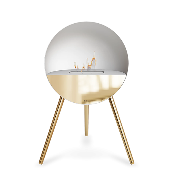 Le Feu Eye Bioethanolpejs Hvid Rose Gold Ben Hvid Top Rose Gold Front : Erling Christensen Møbler