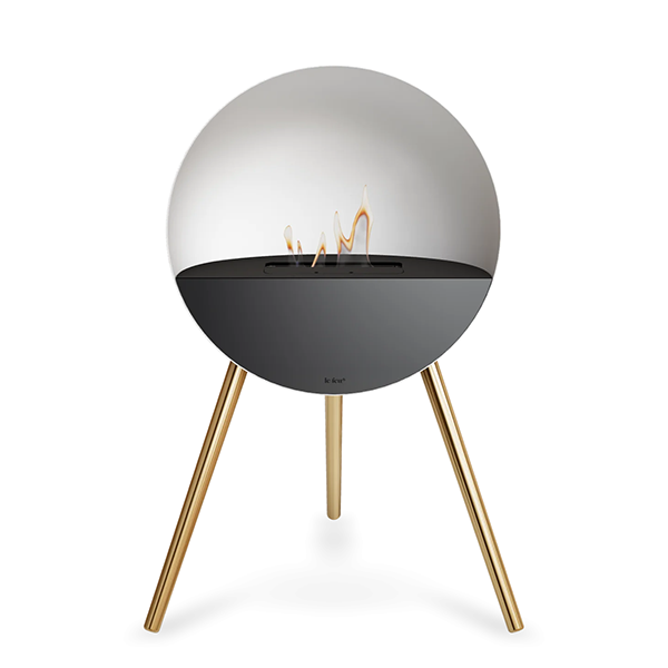 Le Feu Eye Bioethanolpejs Hvid Rose Gold Ben Sort Top Sort Front : Erling Christensen Møbler
