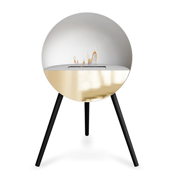 Le Feu Eye Bioethanolpejs Hvid Sorte Ben Hvid Top Rose Gold Front : Erling Christensen Møbler