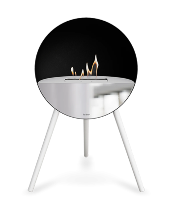 Le Feu Eye Bioethanolpejs   Sort Hvide Ben Hvid Top Glas Front  : Erling Christensen Møbler