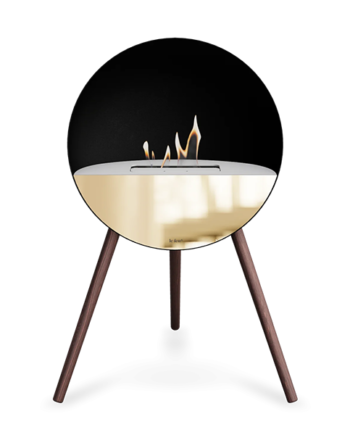 Le Feu Eye Bioethanolpejs   Sort Røget Ben Hvid Top Rose Gold Front  : Erling Christensen Møbler